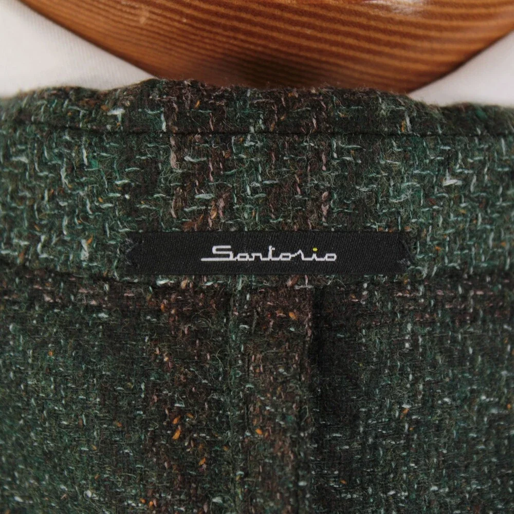 Sartorio Kiton NWT Wool Blend Sport Coat Size 52R (42R US) Green w/ Brown Plaid